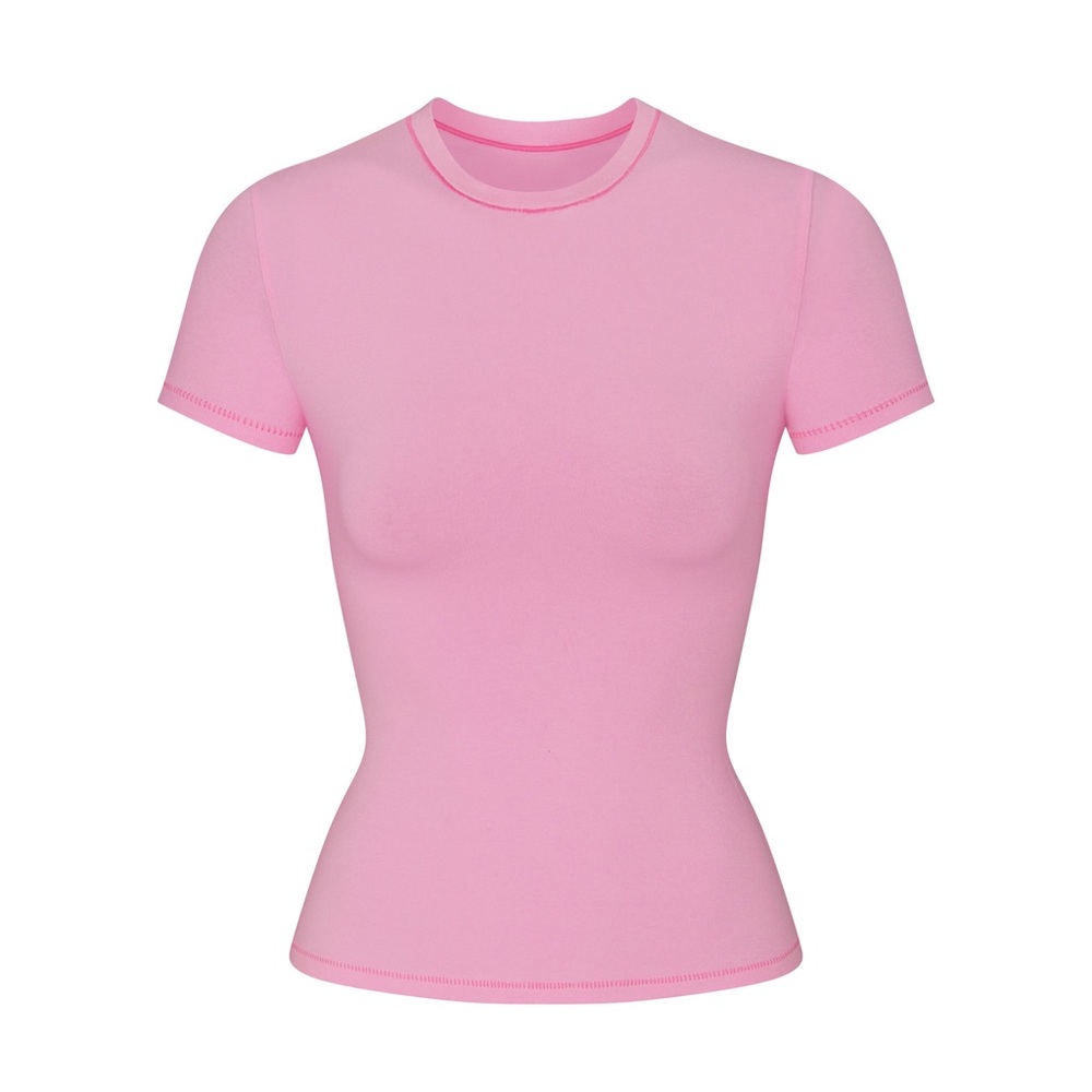Skims Bubblegum Cotton Jersey T-shirt